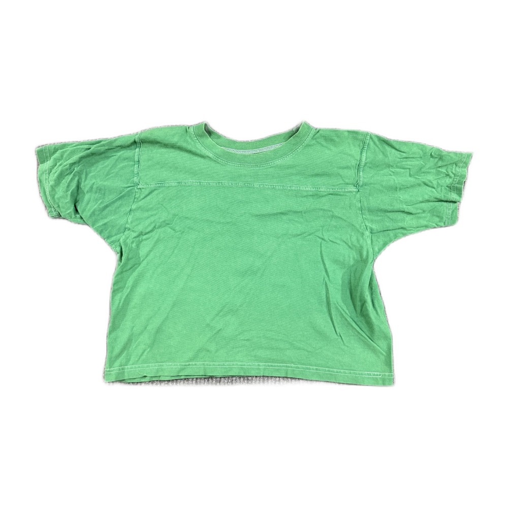 Urban Renewal Green Cropped Football Jersey T-Shirt Medium Upcycled Cotton USA